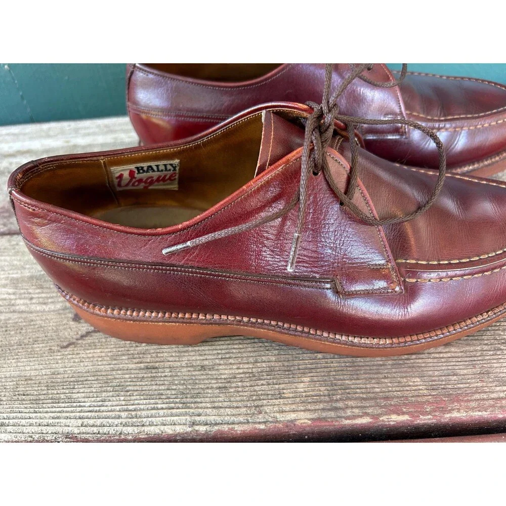Vintage Bally Derby Shoes Burgundy Men’s Size 8